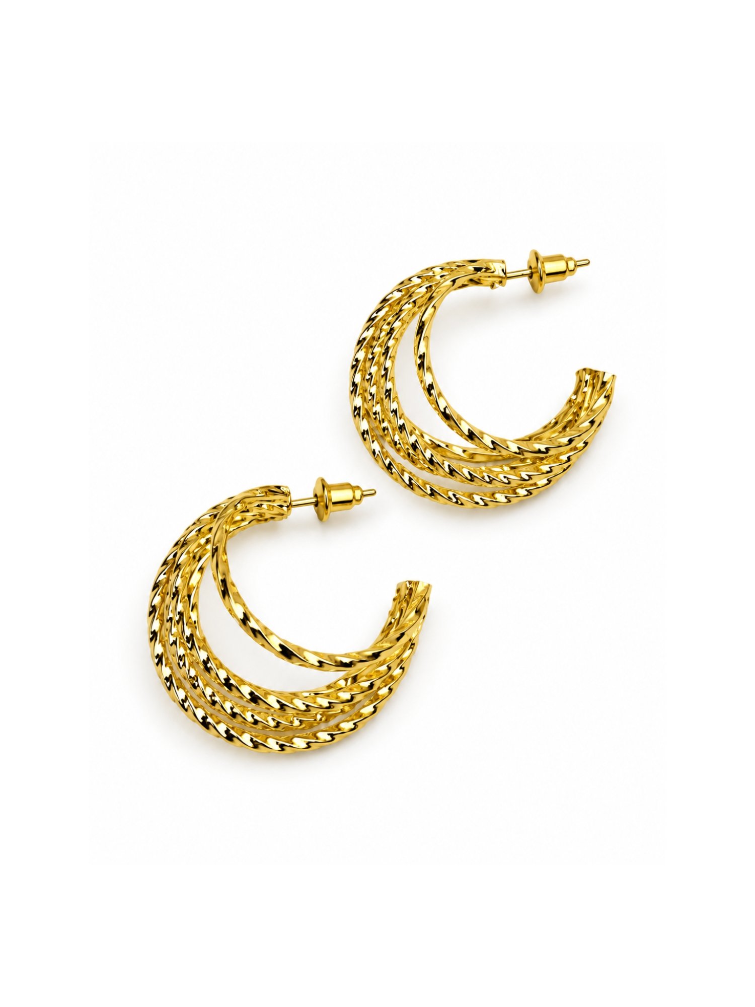 SR Anti-Tarnish 18K Gold Hoop Earrings